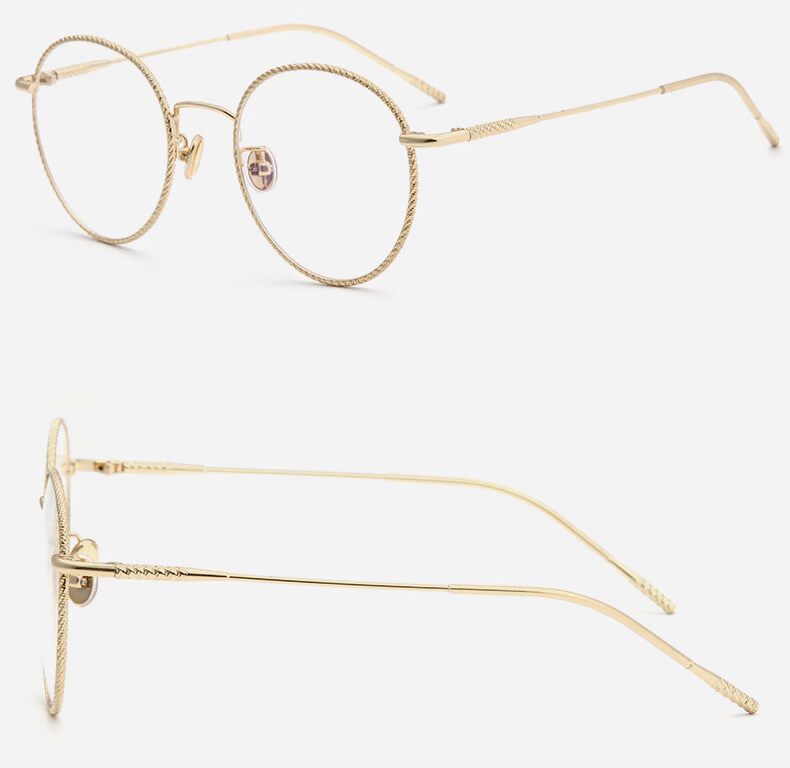 Văn học retro kính khung nữ triều Nhật Bản cận thị khung kính đồng bằng tiểu thuyết khung kim loại khung mắt kính thời trang nữ