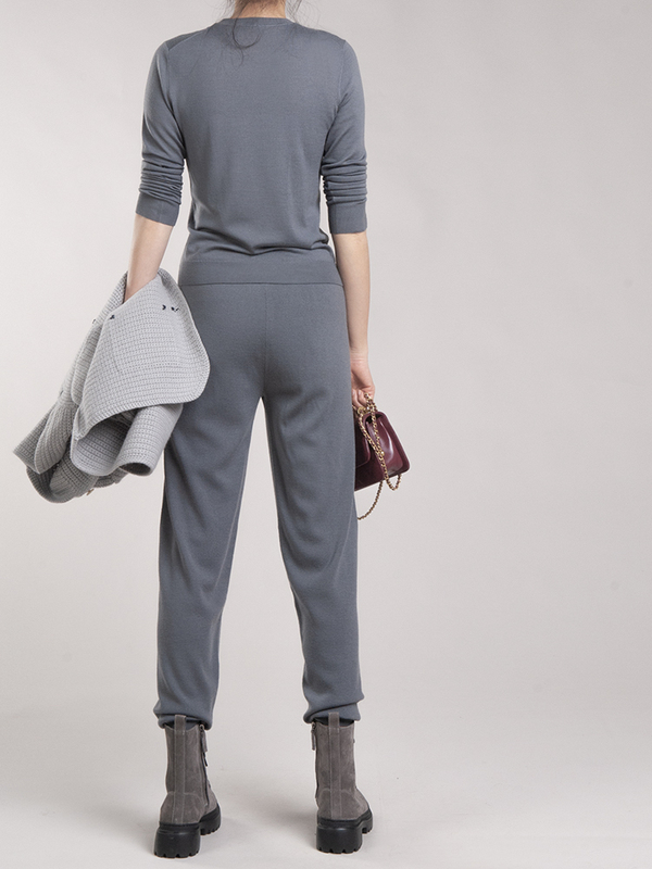 F3725 *A* Wool King Straight-Leg Jogging Pants with Drawstring