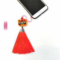 New Year of the Tiger Tiger head embroidery mobile phone pendant sachet sachet tassel pendant red sweet and cute original design