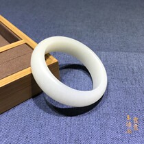 Xia Xia Yuyu Pavilion Xinjiang Hetian Jade Yutian material sheep jade bracelet first level white mutton white jade bracelet Wangfu bracelet