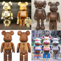 mand kaws violent bear wooden doll hand doll toy decoration model Tide play desktop trend gift