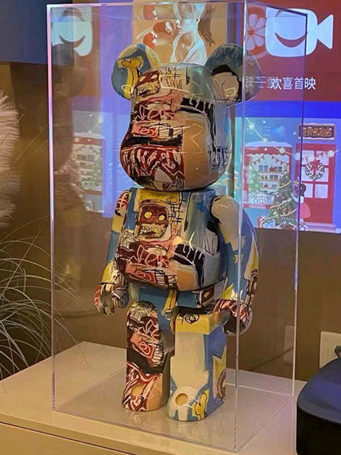 All-in-one spell-free bearbrick building block bear violent bear figure transparent storage acrylic display box dust cover