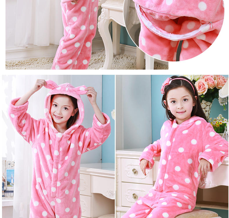 Mùa thu và mùa đông trẻ em flannel ấm áp đồ ngủ một mảnh bé dịch vụ nhà cô gái dày lên nhà vệ sinh cô gái sang trọng túi ngủ shop quan ao baby