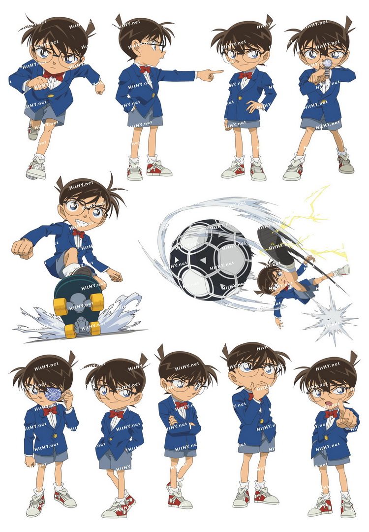HITHY (large number) famous detective Conan animated notebook suitcase sticker (F0104-08)