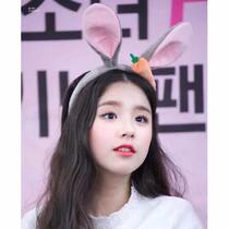 Hair accessories hairband Korean version of cute student brownie rabbit plush cartoon face hair belt hair card jewelry wide edge accessories