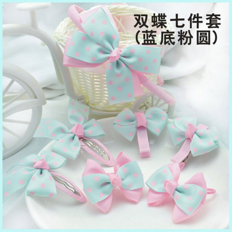 Buy two to send a child hair accessories hair clip hair ring Fat hoop Girl hair clip Hair Clip Hair Clip Hair Clip 7 pieces