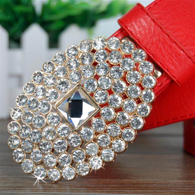 Korean women's belt fashion rhinestone-encrusted wide belt women's all-match casual women's white decorative waist belt