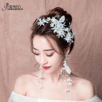 Priela bridal headwear wedding hair hoop 2018 new white super fairy wedding dress toast dress accessories set