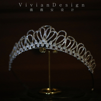 Socialites temperament high-end zircon micro-Diamond Crown elegant temperament petals bride Crown Crown Crown Crown hair accessories