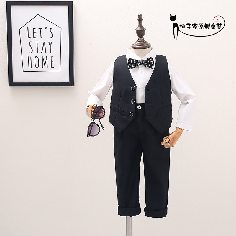 Boys suit vest three-piece children's suit men's suit spring and autumn new style to participate in the wedding flower girl dress show
