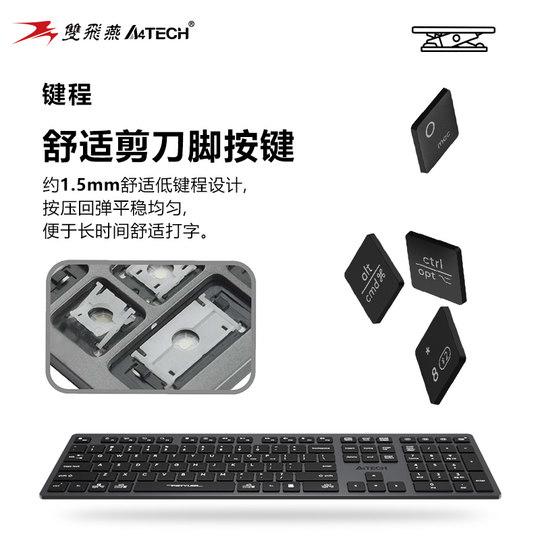 Shuangfeiyan FBX50C Wireless Bluetooth Keyboard Rechargeable Scissor-Leg Chocolate Silent Laptop
