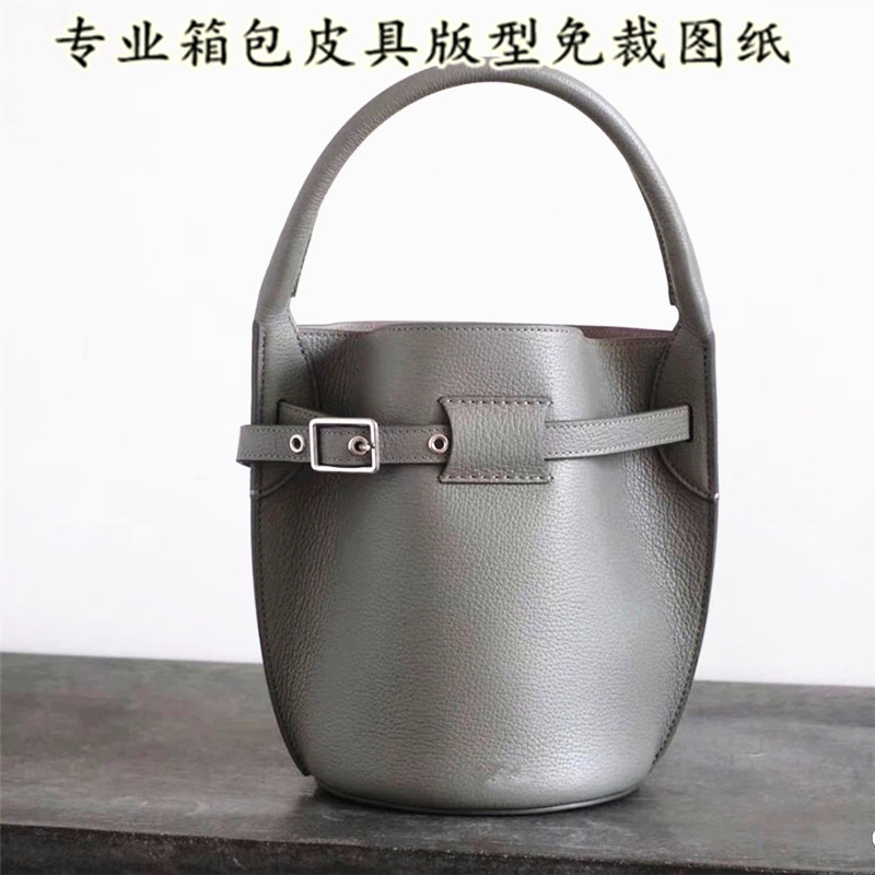 nano race bucket bag oblique cross bag paper pattern cut-free version drawing custom diy handmade leather pattern drawing