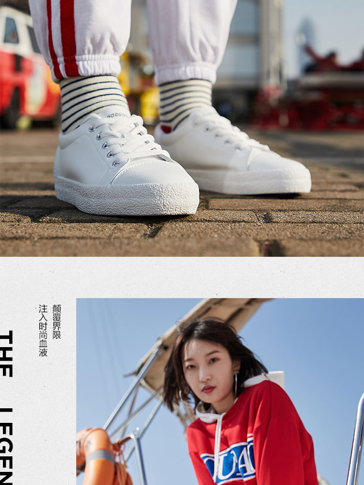 Li Ning đôi giày nhỏ màu trắng cuốn sách nhỏ màu đỏ có cùng đoạn bạn gái yêu giày thông thường giày nữ sinh viên 2019 giày thể thao xuân hè - Dép / giày thường giày anta nữ