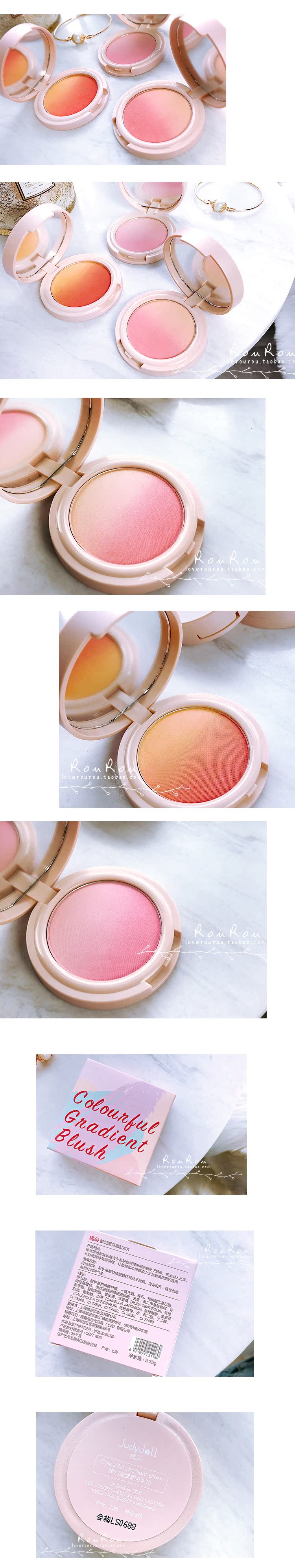 Gradient màu sắc thần tiên ~ Judydoll màu cam mơ màng ửng hồng hoàng hôn kumquat ba màu trắng tự nhiên kéo dài - Blush / Cochineal phấn má mac