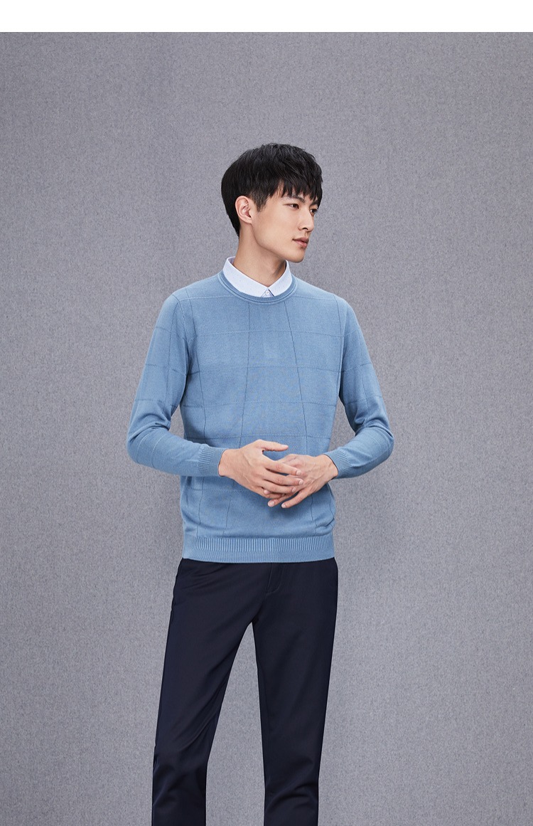 HLA / Haicang House Áo len cổ lọ 2018 Mùa thu mới Wool Blend Texture dài tay áo len nam quần lót nam thun lạnh