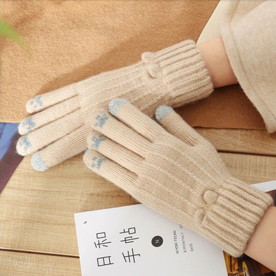 【触屏保暖】双层加绒加厚针织手套