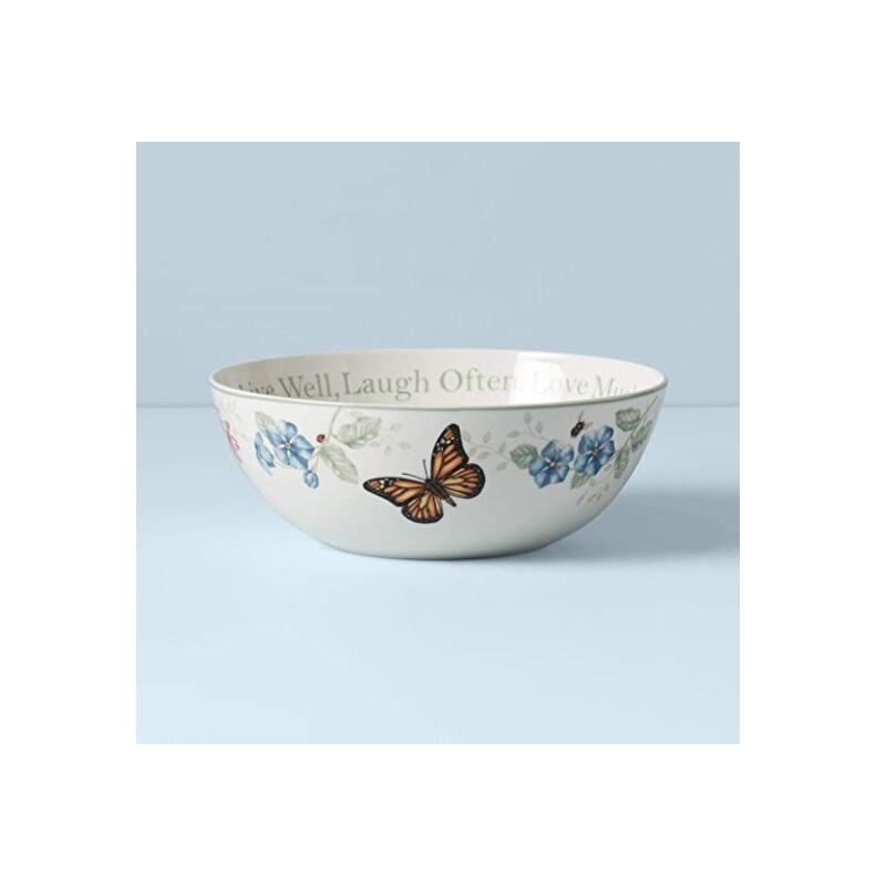 American Soup Bowl, Original Imported Lenox Tableware, Bone China Creative Ceramic Household Deep Bowl, Butterfly Large Bowl