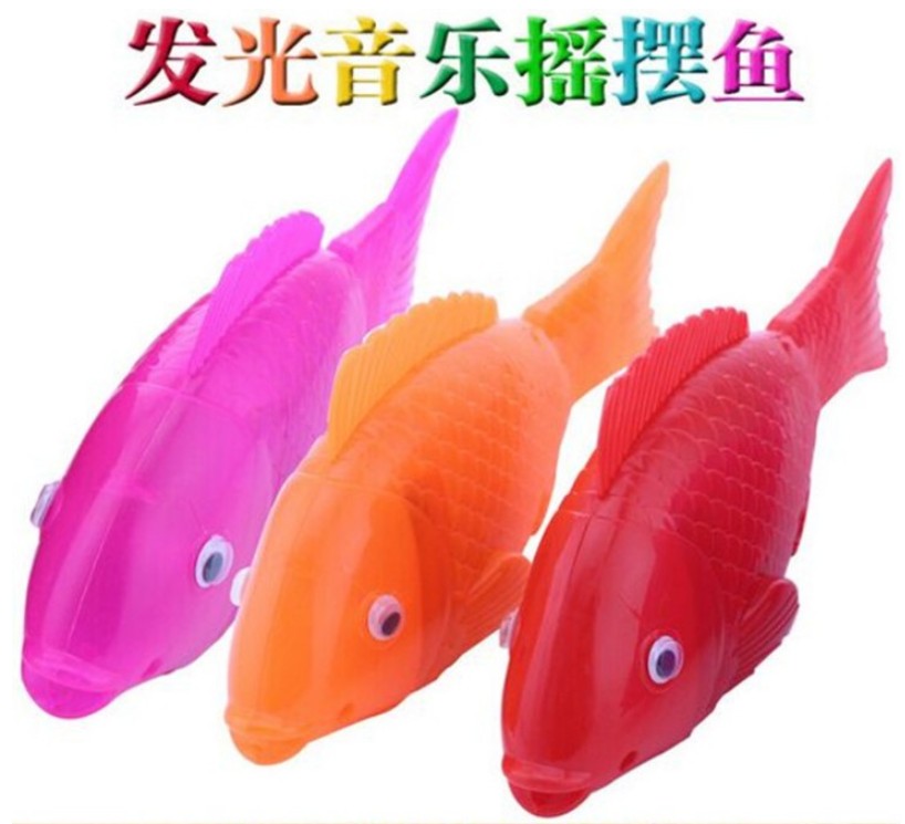 Mechanical fish simulation electric free fish can run and shake tail electric fish with light and music
