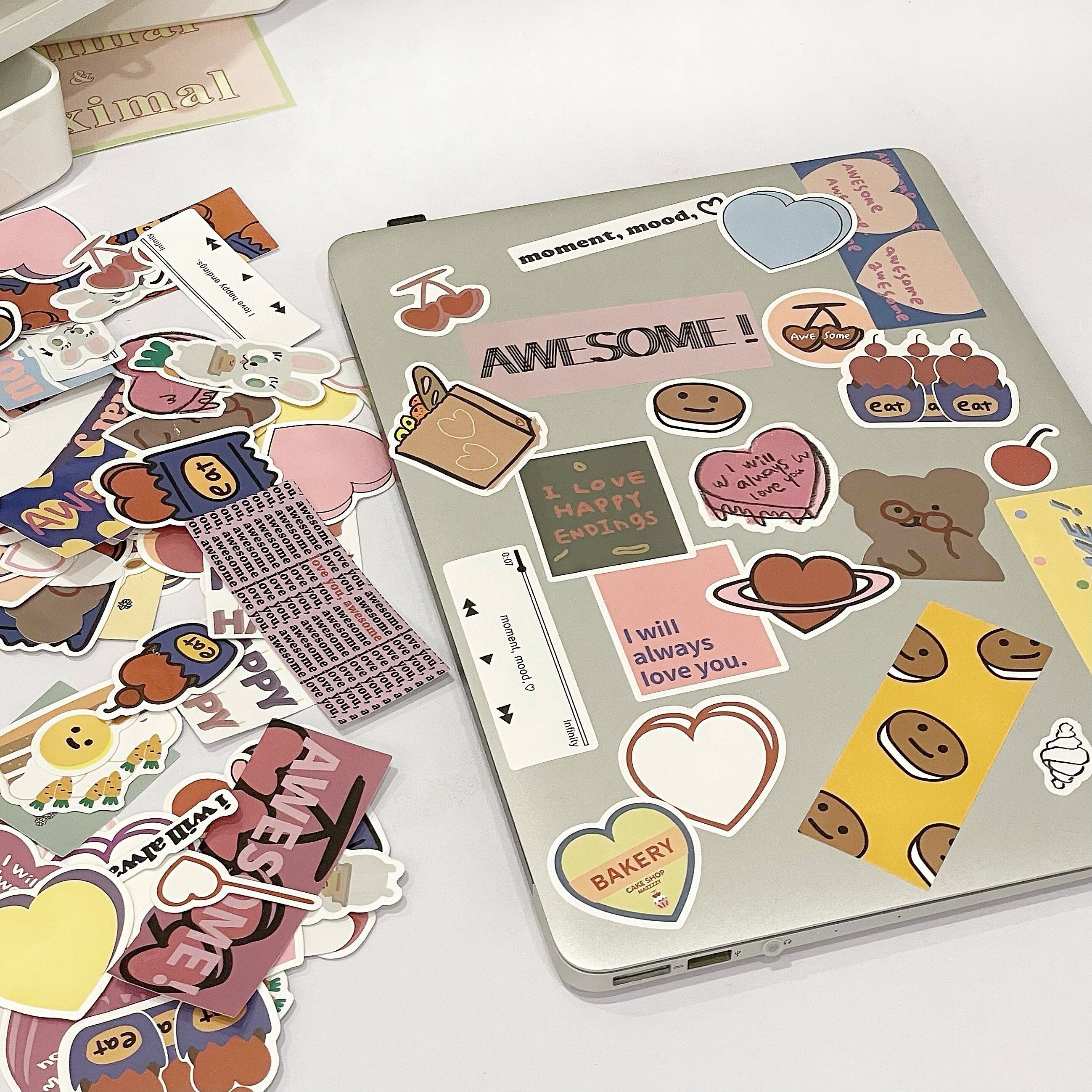 Ouyang Nana with the ins Korean stickers tablet phone Protective case stickers decorative stickers computer decoration bear heart stickers