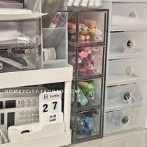 Ins acrylic transparent desktop storage box Japanese pen box cosmetics stationery storage rectangular drawer box
