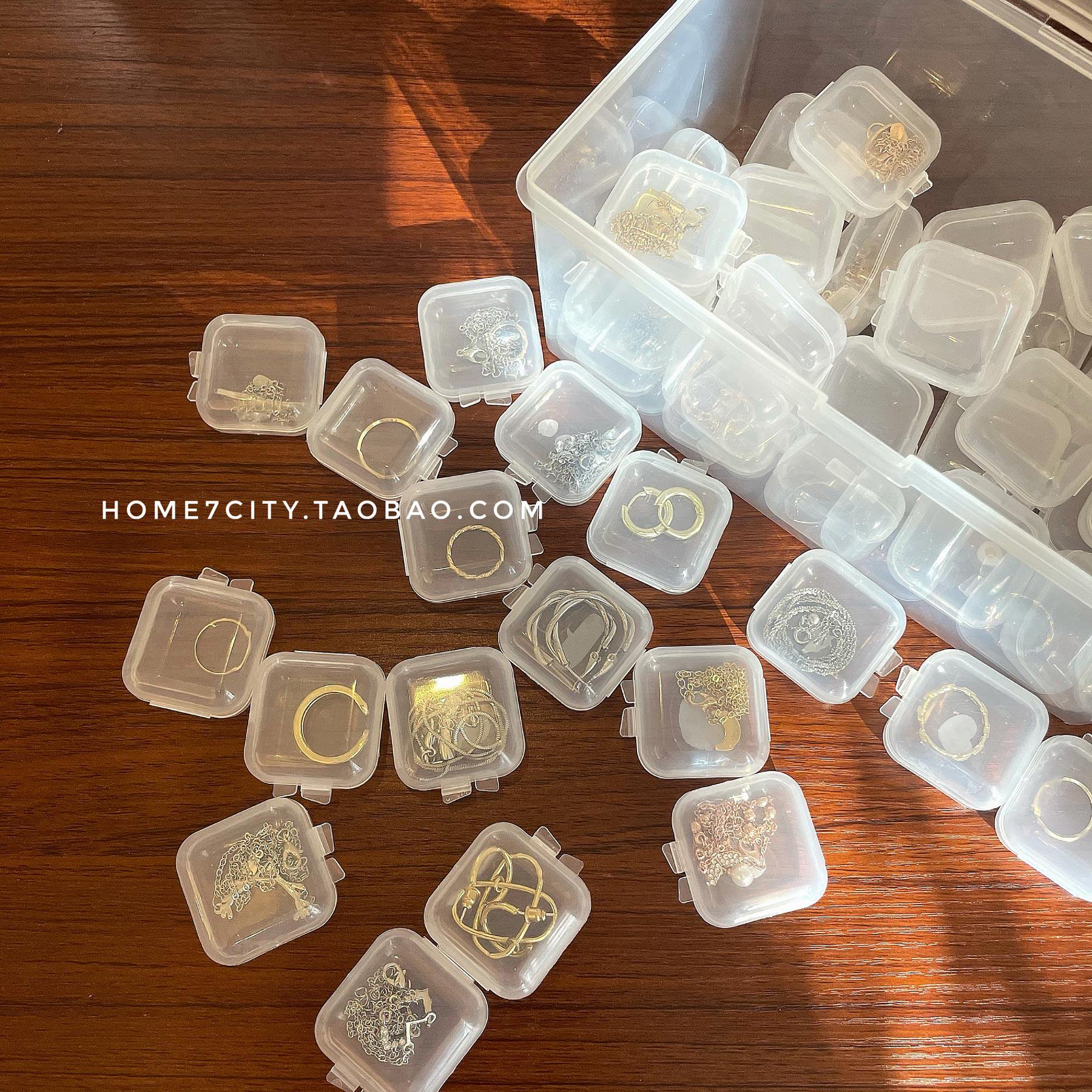 ins transparent unprinted jewelry storage box jewelry box travel portable small box ear needle necklace box jewelry box