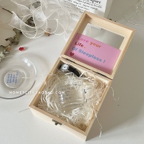 ins wood gift box companion gift box transparent glass gift box containing box wedding packaging box bouquet box