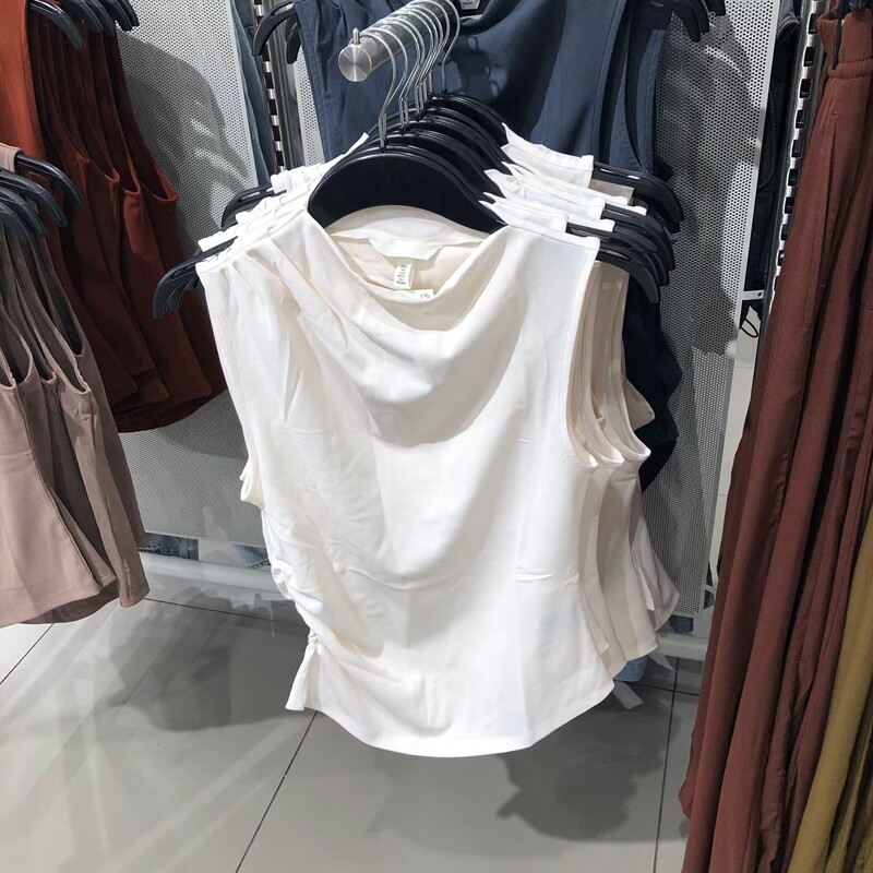 H Brand Genuine Women's Clothing 26 Summer New Product Wrinkle-Resistant Stretch Jersey Sleeveless Slim-Fit Top 1348879