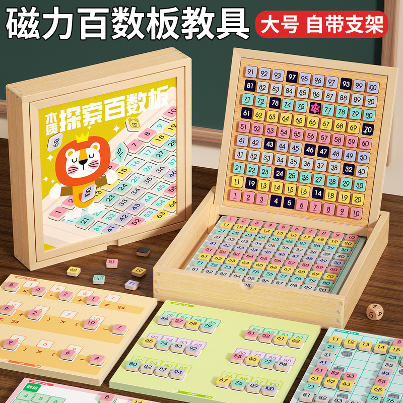 Hundreds Board Montessori Early Education Teaching Aids Mathematical Thinking Training Number Sense Toys Young Children's Enlightenment Educational Digital Blocks