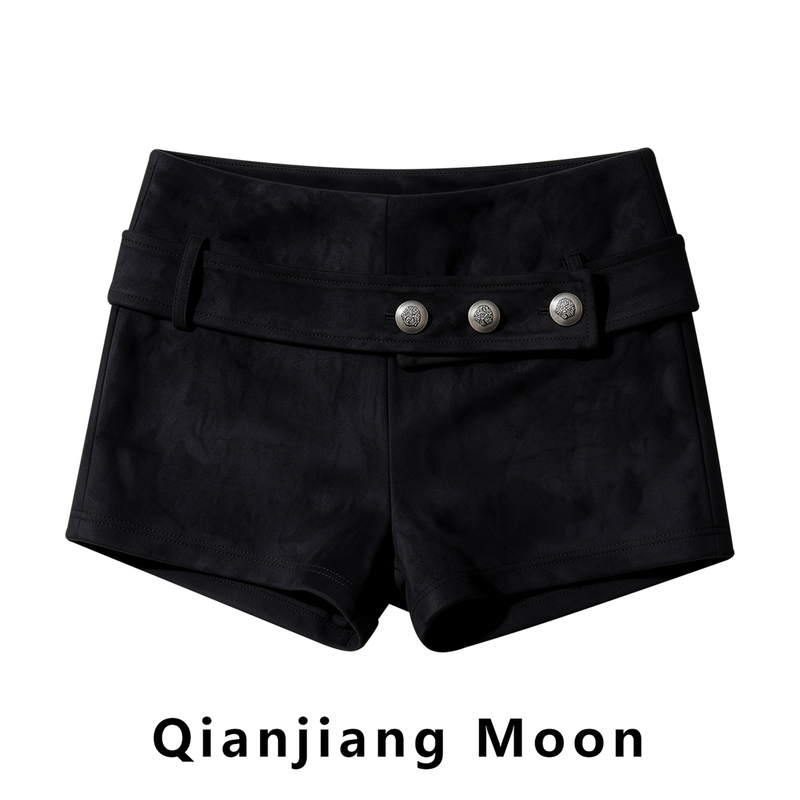 Hot Girl Style Suede Low-Waist Slimming Shorts for Women, New Autumn Style, Pure Desire Style, Sexy Butt-Lifting, Stylish Outerwear Hot Pants