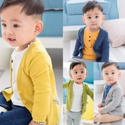 Quần áo sơ sinh cho bé sơ mi cardigan đầu thu nam nữ áo len trẻ em áo mỏng mùa xuân 0-3 tuổi - Áo khoác