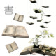 Simulated PU hand-feel ancient book creative book shape hanging simulated flower art and green plants landscape window decoration props