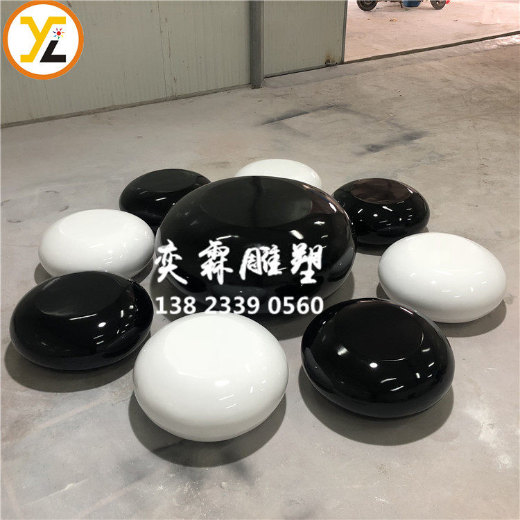 Glass fiber cobblestone leisure chair shopping mall public rest area rest chair outdoor stool park waiting chair