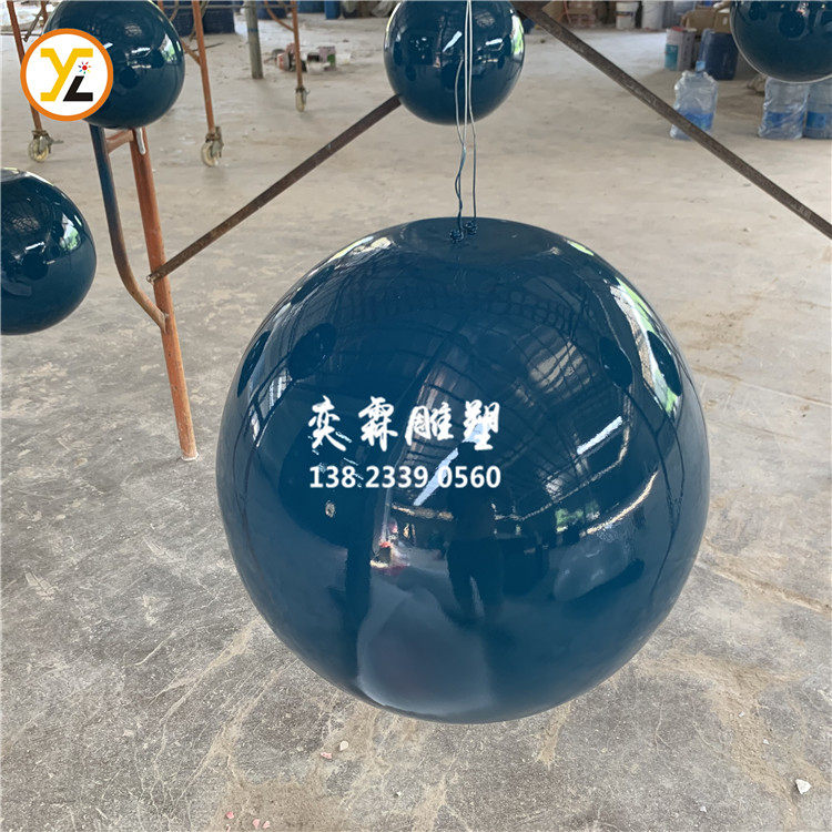 Creative Glass Fiber Round Ball Shaped Sculpture Shop Window Mall Sphere Spherical Hollowed-out Suspended Decorative Art Pendulum