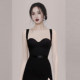 2022 spring new sleeveless corset slim sexy split black suspender dress celebrity evening dress female