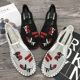 Summer mesh face hollow social human color ghost Jingqiang facial makeup embroidery spirit guy Xishan handmade cloth shoes couple shoes