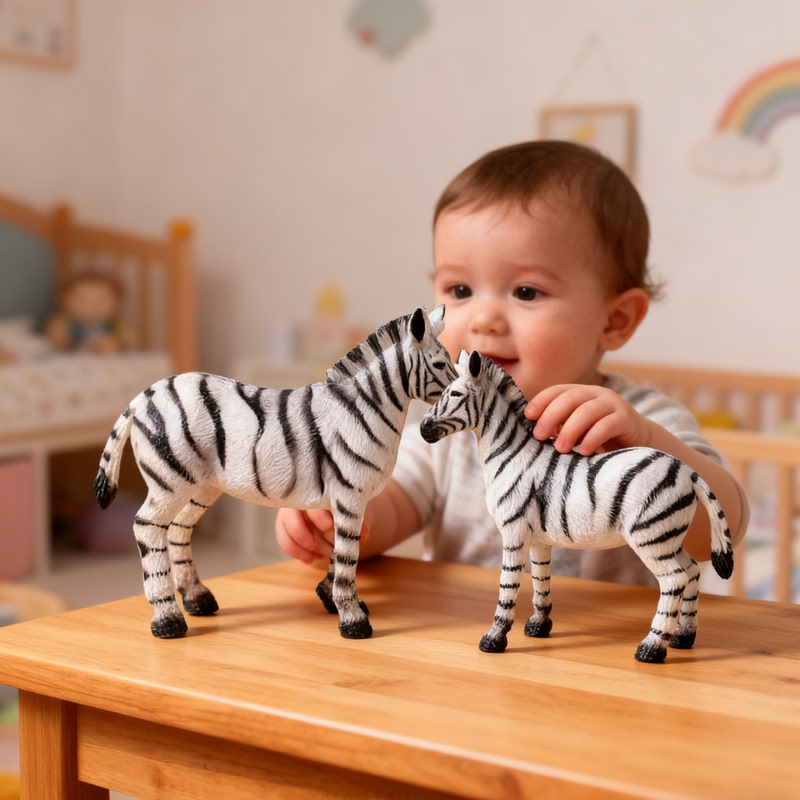 Simulated Wild Animal Models of Lions, Tigers, and Zebras, Children's Toys for Boys and Girls, Early Education Baby Safari Park