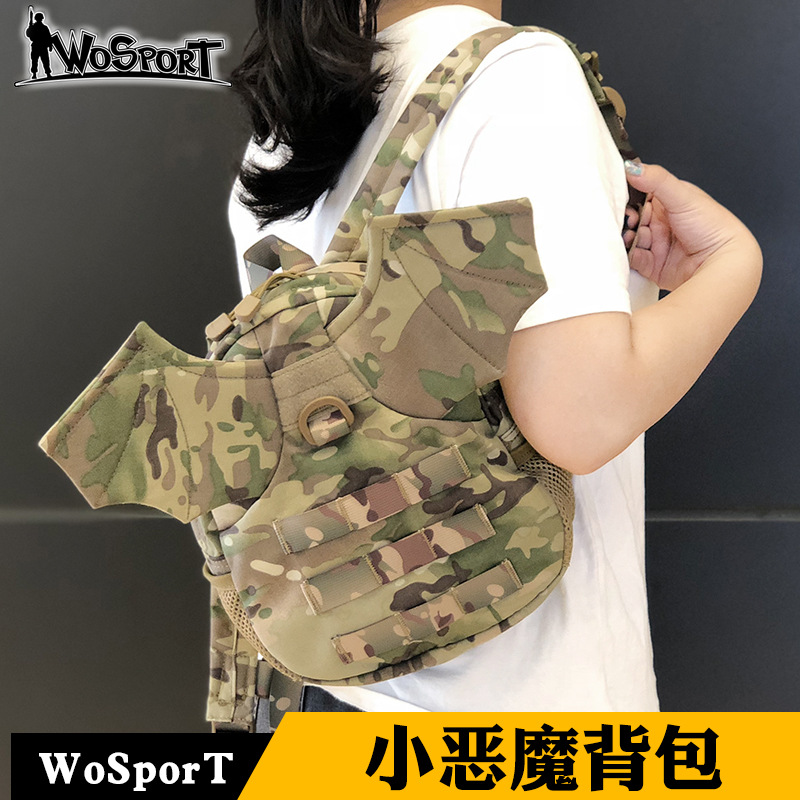 WoSporT factory direct sales little devil backpack children girls backpack personality mini tactical backpack