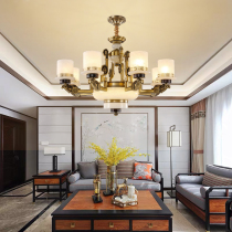 Cloud stone chandelier new Chinese-style copper Great Wall reprint living room dining room study Zen Chinese style compound building chandelier