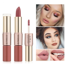 Taimakeup Lipstick Nude Color Lip Glazed Double Head Matt Mist Waterproof Cold Doors Small Crowdsourcing European and American Makeup Milk Tea Lip Pen