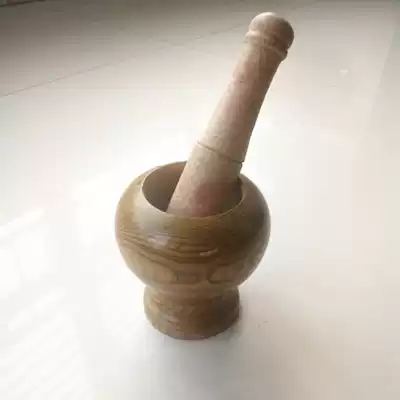 Garlic mortar solid wood vintage household garlic press garlic mash machine garlic grinding jar Elm garlic mortar