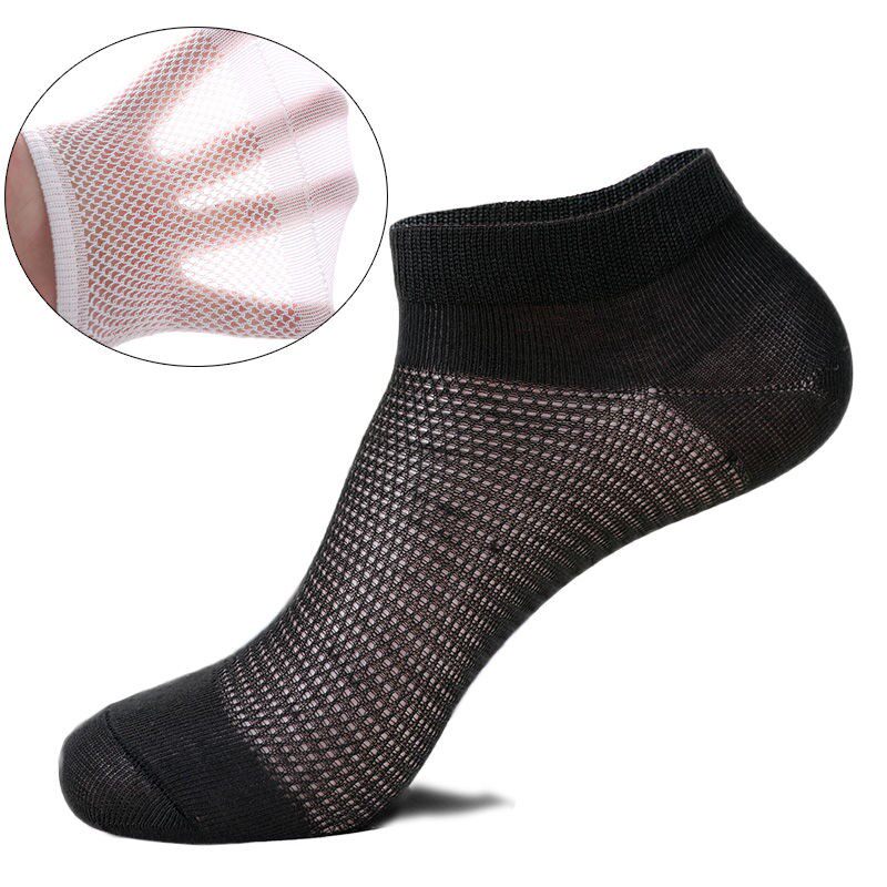5 10 pairs of socks men's summer ultra-thin large mesh breathable mid-tube socks deodorant socks summer casual business