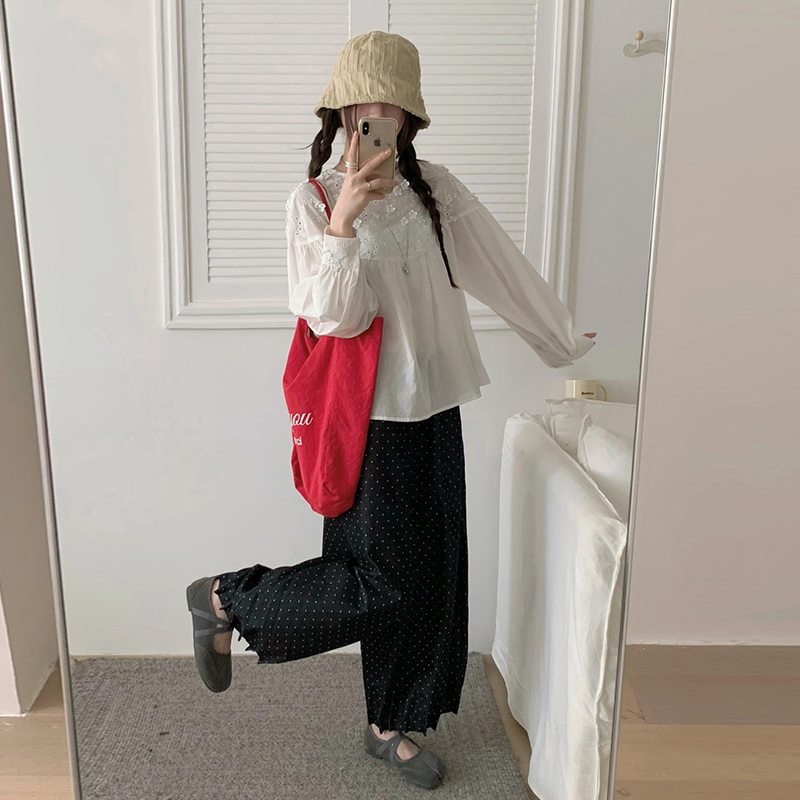Maternity Set Autumn 2026 New Korean Style Shirt Top + Polka Dot Lantern Pants Petite Two-Piece Set for Spring and Autumn Maternity Set Autumn 2026 New Korean Style Shirt Top + Polka Dot Lantern Pants Petite Two-Piece Set for Spring and Autumn