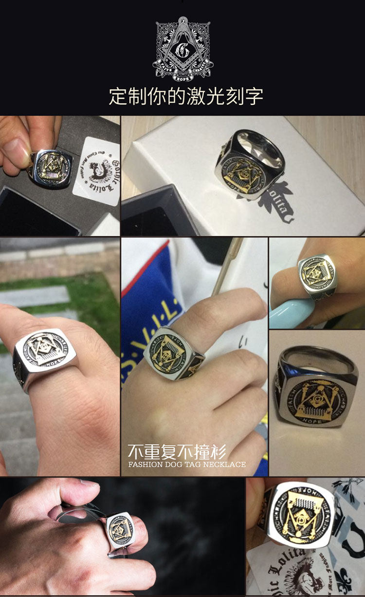 Bague homme GOTHICLOLITA en Acier au titane - Ref 3086994 Image 8