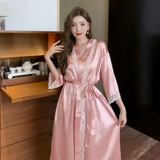 Летний розовый банный халат, длинное платье подружки невесты, изысканный стиль, средней длины, подходит для подростков