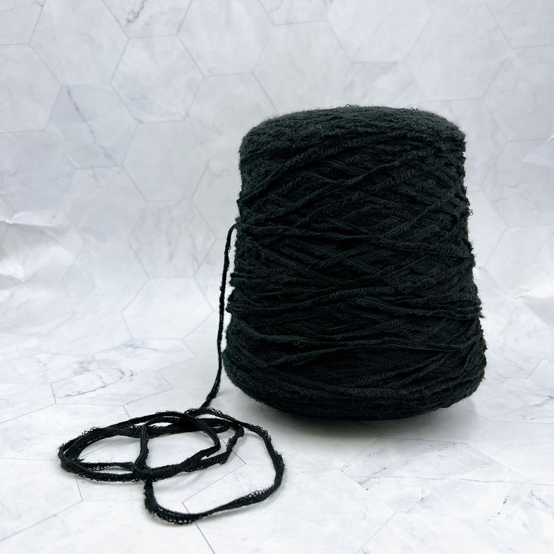 Original Italian Filati Fancy Yarn, Black, Contains 95% Cotton, Can Be Crocheted or Knitted, Soft, Skin-Friendly, Does Not Shrink