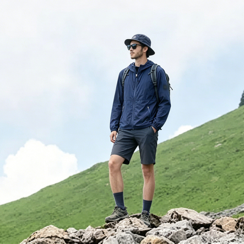 Summer Lightweight Breathable Sun Protection Clothing Skin Jacket Thin Coat Rainproof Water-Repellent Tech Jacket Hooded Casual Sports