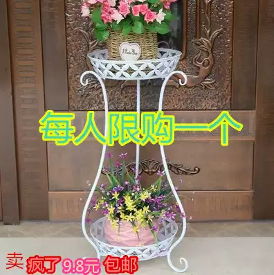 European flower rack Wrought iron multi-layer household floor-to-ceiling indoor space-saving special price living room Gold Ge flower pot shelf Hanging orchid