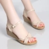 Belley dốc với dép nữ da chống trượt 2018 hè mới hoang dã dày đế cao gót mềm Sandal