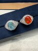 Heavy Industry Ring imported 5A high carbon diamond, rich Fanta orange oval exaggerated temperament diamond ring
