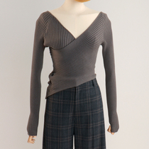 CM Cest moi Venus temptation Italian yarn irregular cross V-neck knitwear now